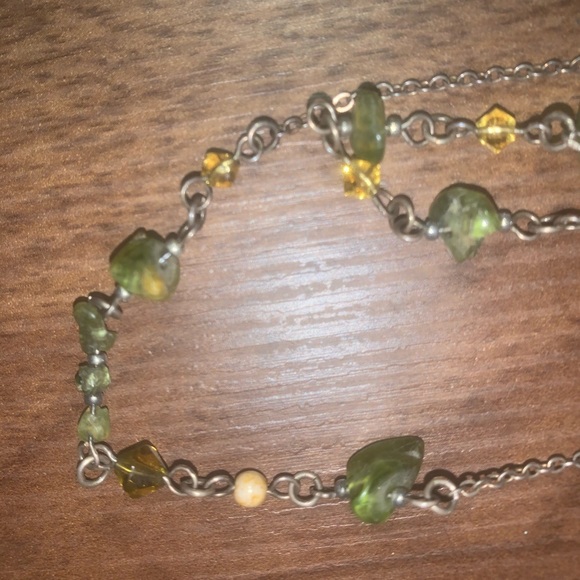 Talbots green stone long necklace - Picture 2 of 5